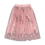 Youmylove Dresses For Girls Toddler Little Child Long Skirt High Waist Mesh Half Skirt Spotted Skirt Cute Skirt For Girls